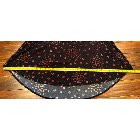 Free People Women’s Floral Dress Small Petite SP Romantic Black Red Flowers - Picture 10 of 12